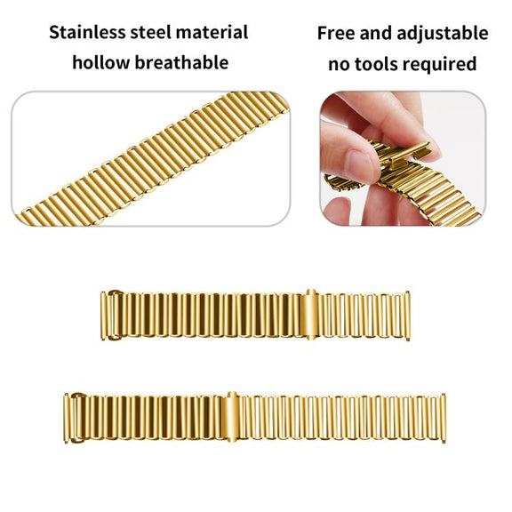 20mm Loop Slingshot Buckle Stainless Steel Watch Band(Gold)