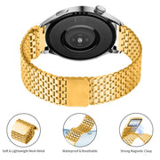 22mm Nine-beads Magnetic Buckle Stainless Steel Watch Band(Gold)