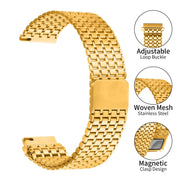 22mm Nine-beads Magnetic Buckle Stainless Steel Watch Band(Gold)