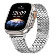 For Apple Watch 46mm / 49mm / 45mm / 44mm Nine-Bead Magnetic Loop Steel Watch Band(Silver)