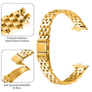 For Xiaomi Mi Band 8 Pro Five Beads Slingshot Buckle Steel Watch Band(Gold)