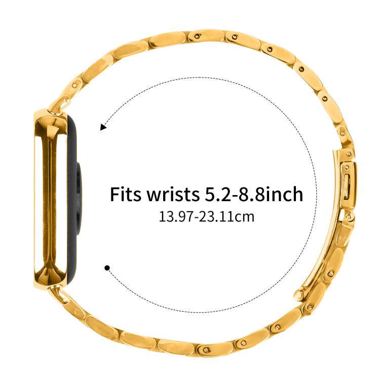 For Xiaomi Mi Band 8 Pro Five Beads Slingshot Buckle Steel Watch Band(Gold)