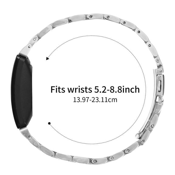 For Fitbit Inspire 1 / Inspire 2 Five Beads Slingshot Buckle Steel Watch Band(Silver Gold)