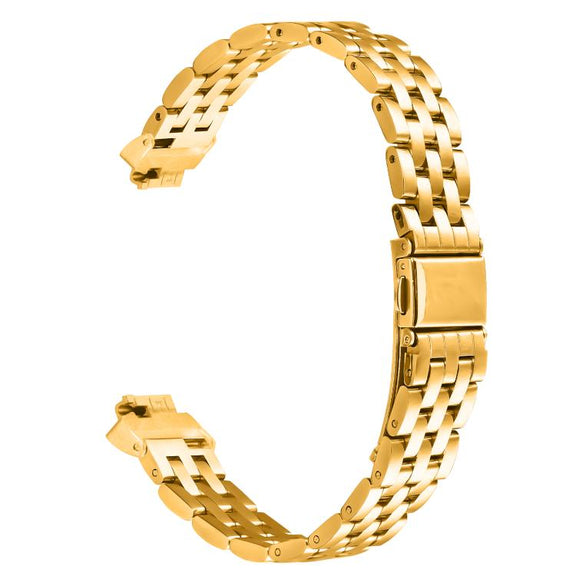 For Fitbit Inspire 1 / Inspire 2 Five Beads Slingshot Buckle Steel Watch Band(Gold)