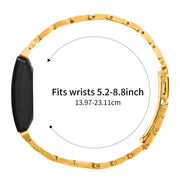 For Fitbit Inspire 1 / Inspire 2 Five Beads Slingshot Buckle Steel Watch Band(Gold)