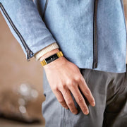 For Fitbit Inspire 1 / Inspire 2 Five Beads Slingshot Buckle Steel Watch Band(Gold)
