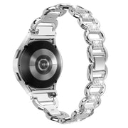 For Samsung Galaxy Watch 7 40mm / 44mm Metal Head Oval Diamond Stainless Steel Watch Band(Silver)