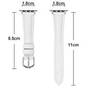 For Apple Watch 42mm / 41mm / 40mm / 38mm Small Waist PU Leather Watch Band(White)