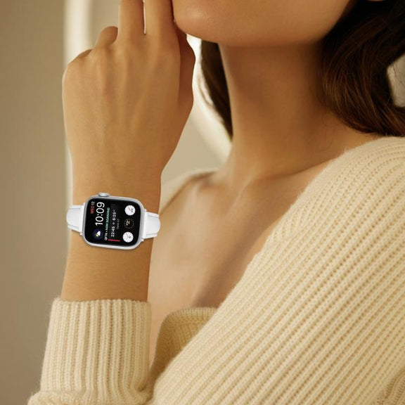 For Apple Watch 42mm / 41mm / 40mm / 38mm Small Waist PU Leather Watch Band(White)