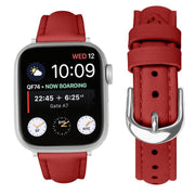 For Apple Watch 42mm / 41mm / 40mm / 38mm Small Waist PU Leather Watch Band(Red)