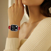 For Apple Watch 42mm / 41mm / 40mm / 38mm Small Waist PU Leather Watch Band(Red)