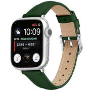 For Apple Watch 42mm / 41mm / 40mm / 38mm Small Waist PU Leather Watch Band(Pine Green)
