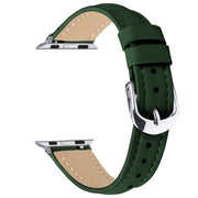 For Apple Watch 42mm / 41mm / 40mm / 38mm Small Waist PU Leather Watch Band(Pine Green)