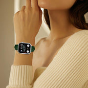 For Apple Watch 42mm / 41mm / 40mm / 38mm Small Waist PU Leather Watch Band(Pine Green)