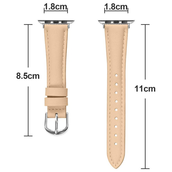 For Apple Watch 42mm / 41mm / 40mm / 38mm Small Waist PU Leather Watch Band(Camel Color)
