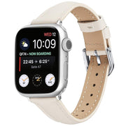 For Apple Watch 42mm / 41mm / 40mm / 38mm Small Waist PU Leather Watch Band(Almond)
