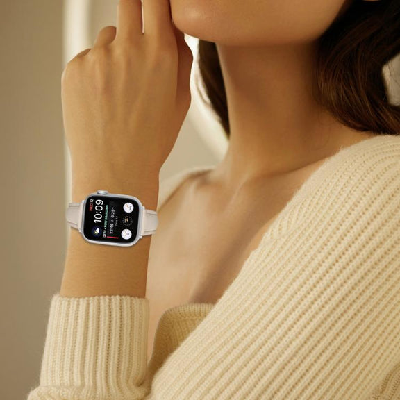 For Apple Watch 42mm / 41mm / 40mm / 38mm Small Waist PU Leather Watch Band(Almond)