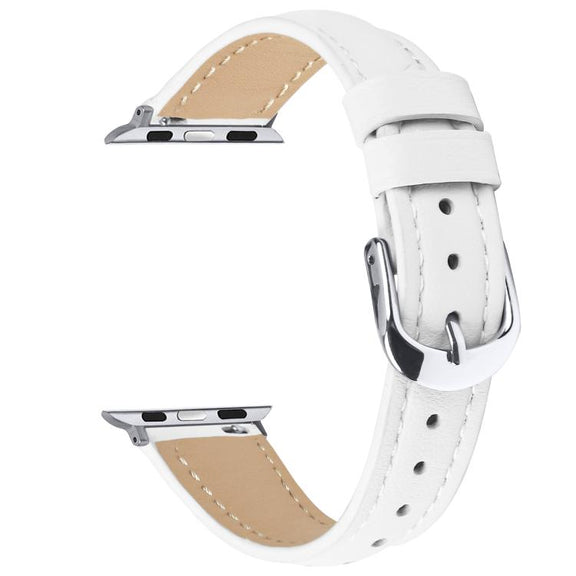 For Apple Watch 46mm / 49mm / 45mm / 44mm Small Waist PU Leather Watch Band(White)