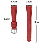 For Apple Watch 46mm / 49mm / 45mm / 44mm Small Waist PU Leather Watch Band(Red)