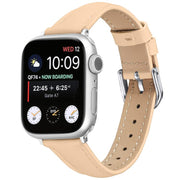 For Apple Watch 46mm / 49mm / 45mm / 44mm Small Waist PU Leather Watch Band(Camel Color)