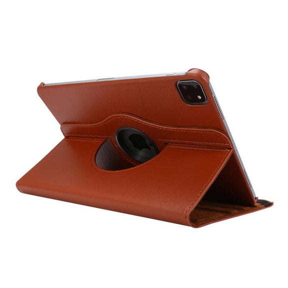 For iPad Pro 12.9 / Air 13 2025 / 2024 ENKAY 360 Degree Rotation Litchi Leather Smart Tablet Case(Brown)