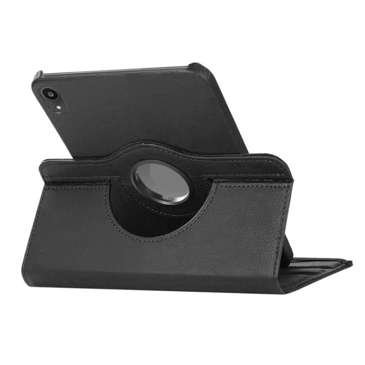 For iPad mini 2024 / mini 6 ENKAY 360 Degree Rotation Litchi Leather Smart Tablet Case(Black)