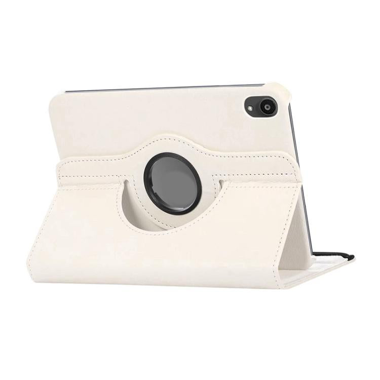 For iPad mini 2024 / mini 6 ENKAY 360 Degree Rotation Litchi Leather Smart Tablet Case(White)