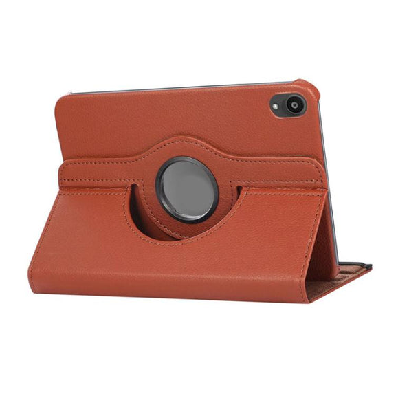 For iPad mini 2024 / mini 6 ENKAY 360 Degree Rotation Litchi Leather Smart Tablet Case(Brown)