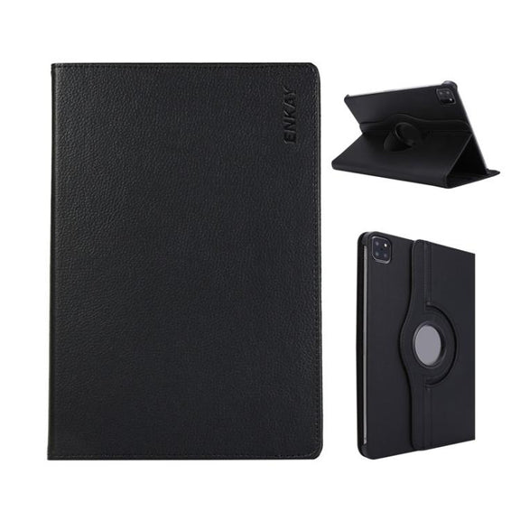For iPad Pro 13 2024 ENKAY 360 Degree Rotation Litchi Leather Smart Tablet Case(Black)