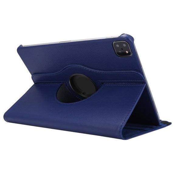 For iPad Pro 13 2024 ENKAY 360 Degree Rotation Litchi Leather Smart Tablet Case(Dark Blue)