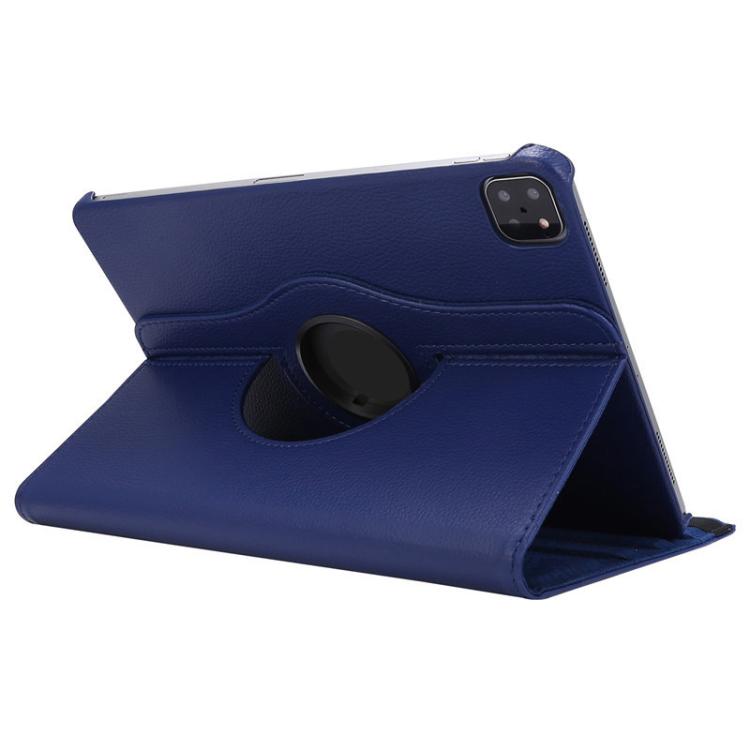 For iPad Pro 13 2024 ENKAY 360 Degree Rotation Litchi Leather Smart Tablet Case(Dark Blue)