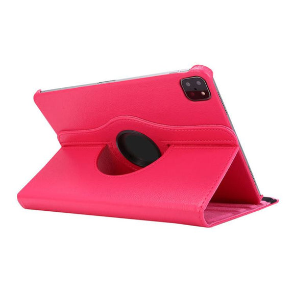 For iPad Pro 13 2024 ENKAY 360 Degree Rotation Litchi Leather Smart Tablet Case(Rose Red)
