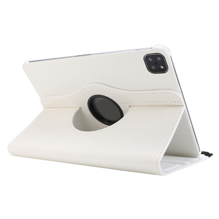 For iPad Pro 13 2024 ENKAY 360 Degree Rotation Litchi Leather Smart Tablet Case(White)