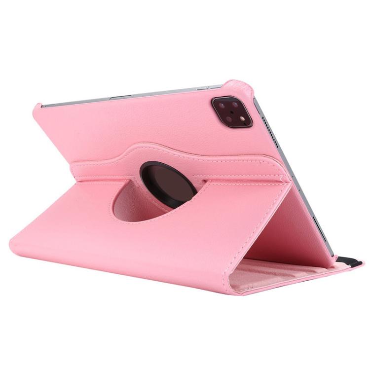 For iPad Pro 11 2024 ENKAY 360 Degree Rotation Litchi Leather Smart Tablet Case(Pink)
