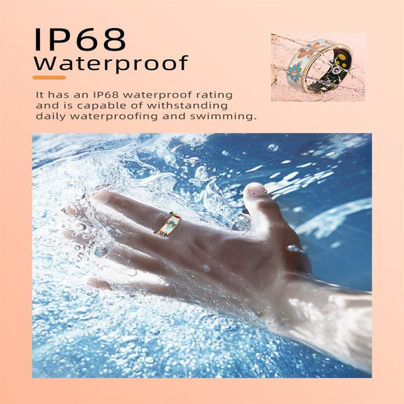 R18 SIZE 7 Smart Ring, Support Heart Rate / Blood Oxygen / Sleep / Care For Faimilies(Rose Gold)