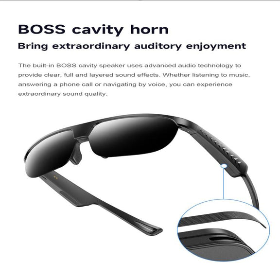 L01 Smart Glasses, Support AI Intelligent Translation / Bluetooth Call / Intelligent Noise Reduction(White)