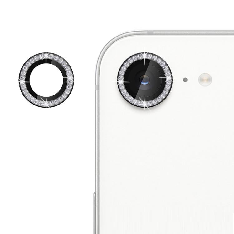 For iPhone 16e Kalebol Individual Camera Lens Diamond Ring Protector(Black)