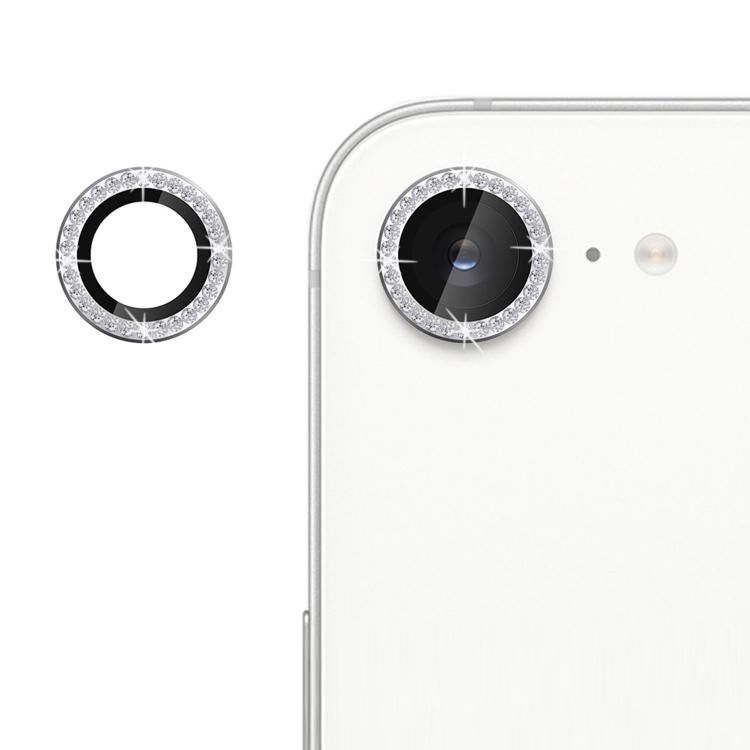 For iPhone 16e Kalebol Individual Camera Lens Diamond Ring Protector(Silver)