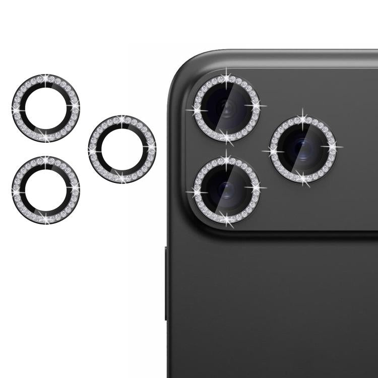 For iPhone 17 Pro Max Kalebol Individual Camera Lens Diamond Ring Protector(Black)