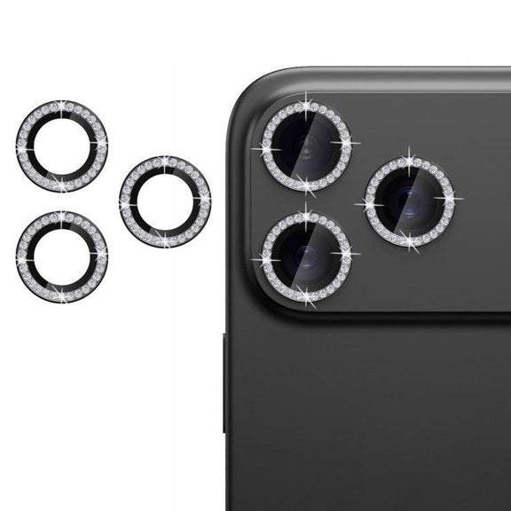 For iPhone 17 Pro Kalebol Individual Camera Lens Diamond Ring Protector(Black)