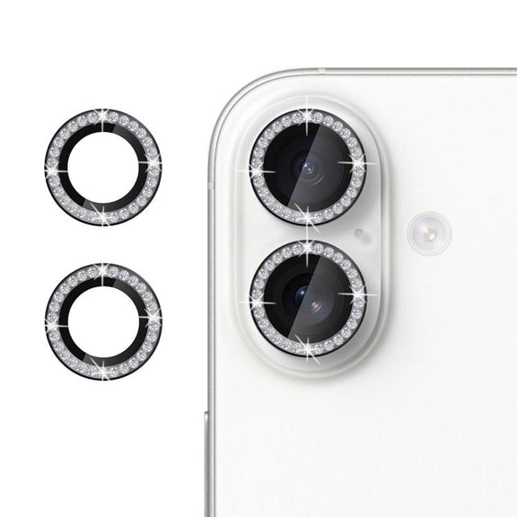 For iPhone 17 Kalebol Individual Camera Lens Diamond Ring Protector(Black)