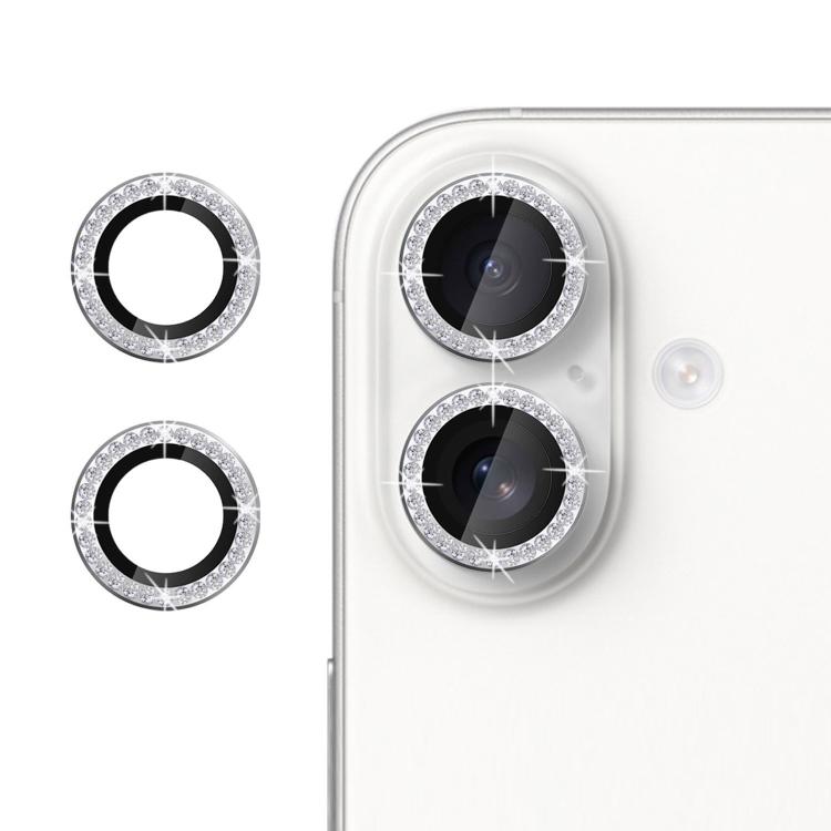 For iPhone 17 Kalebol Individual Camera Lens Diamond Ring Protector(Silver)