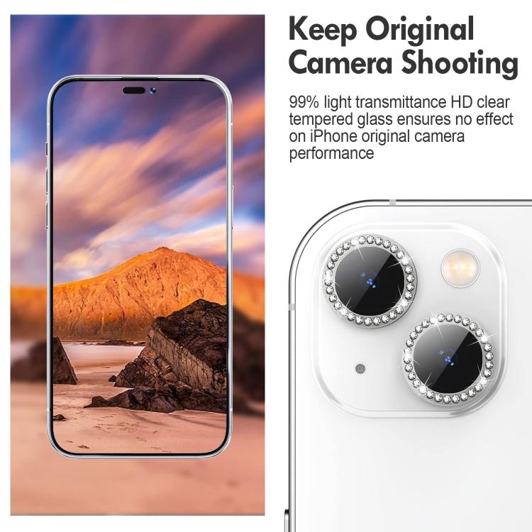 For iPhone 17 Pro Max Kalebol Individual Camera Lens Diamond Ring Protector(Silver)
