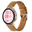 18mm Push Button Silver Steel Buckle Genuine Leather Watch Band(Yellow Brown) - free shipping - PMC TechLife - Order now!