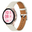 22mm Push Button Silver Steel Buckle Genuine Leather Watch Band(Beige) - free shipping - PMC TechLife - Order now!