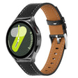22mm Push Button Silver Steel Buckle Genuine Leather Watch Band(Black) - free shipping - PMC TechLife - Order now!