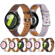 20mm Push Button Silver Steel Buckle Genuine Leather Watch Band(Black)