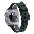 For Apple Watch 42mm / 41mm / 40mm / 38mm 7-Line Tri-Star Buckle Pull Up Leather Watch Band(Crazy Horse Green Black Thread) - Watch Bands by PMC TechLife | Online Shopping South Africa | PMC TechLife | Buy Now Pay Later Mobicred
