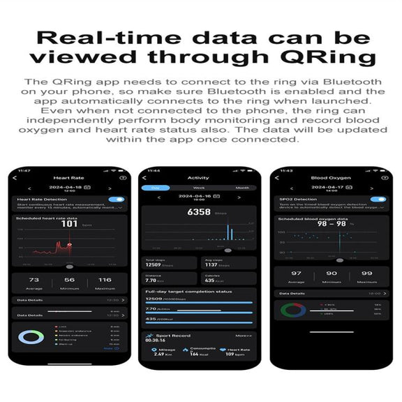 R04 SIZE 9 Smart Ring, Support Heart Rate / Blood Oxygen / Sleep Monitoring / Take Photos(Black)