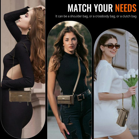 For iPhone 16e CaseMe C39 RFID Blocking Zipper Wallet Leather Phone Case with Crossbody Strap(Coffee)